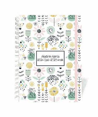 Liz Ajakdsp-5 17X24 Spiralli Akademik Ajanda Şekilli Desenli - 1