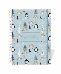 Liz Ajakdsp-3 17X24 Spiralli Akademik Ajanda Kırmızı Soyut Desenli - Lizy