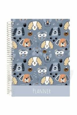 Lizy Sert Kapak Spiralli 4 Renk Baskılı Tarihsiz Ajanda Köpek Tasarımlı - 1