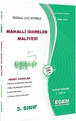 Egem Eğitim Yayınları Mahalli İdareler Maliyesi Konu Anlatımlı Soru Bankası - 1