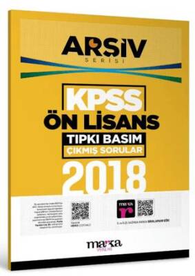Marka Yayınları 2018 KPSS Ön Lisans Arşiv Serisi Tıpkı Basım Çıkmış Sorular - 1