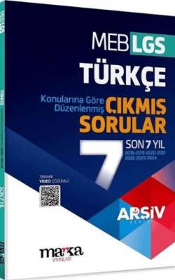 Marka Yayınları LGS Türkçe Arşiv Serisi Konularına Göre Düzenlenmiş Son 7 Yıl Çıkmış Sorular - 1