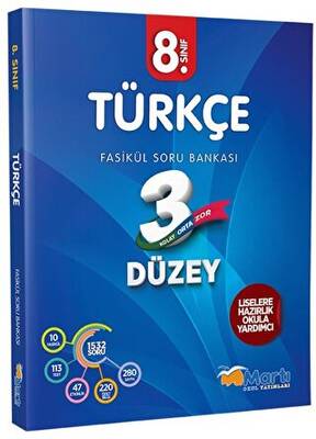 Martı Okul Yayınları 8. Sınıf Türkçe 3 Düzey Fasikül Soru Bankası - 1