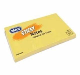 Mas Yapışkanlı Not Kağıdı 35X51 Pastel 100 Sayfa Sarı 3 Blok Yan Yana - 1