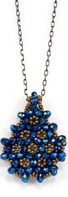 Mavi Cevşen Kolye Kristal, Damla - 1