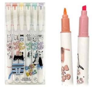 Maxx H-2296 Cats & Dogs Çift Uçlu Pastel Forforlu Kalem 6`lı - 1