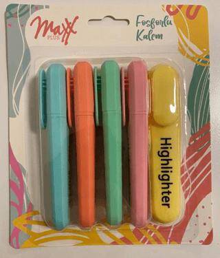 Maxx Mx-636 Fosforlu Kalem 5 Renk - 1
