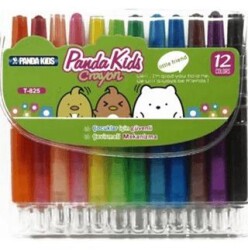 Maxx T-825 Panda Kids Çevirmeli Mum Boya 12Li Paket - MAXX