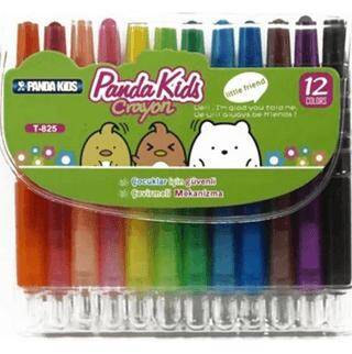 Maxx T-825 Panda Kids Çevirmeli Mum Boya 12Li Paket - 1
