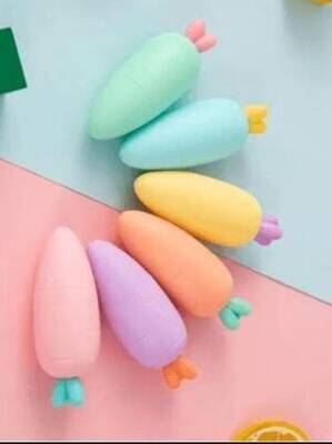 MDS Havuç Şekilli Pastel Fosforlu Kalem 6Lı - 1