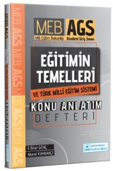 MEB-AGS Eğitimin Temelleri ve Türk Milli Eğitim Sistemi Konu Anlatım Defteri - Adem Hakan