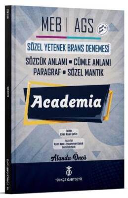 MEB-AGS Sözel Yetenek Academia Branş Denemeleri - 1