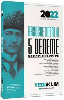 Yediiklim Yayınları MEB Öğretmenlik Kariyer Basamakları Başöğretmenlik Tamamı Çözümlü 5 Deneme - 1