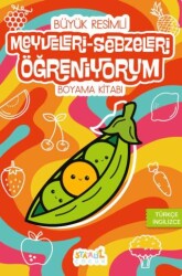 Meyveleri - Sebzeleri Öğreniyorum - Büyük Resimli Boyama Kitabı - Staau Çocuk