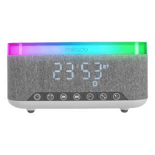Mikado MD-W8 1200mAh 10W Gri Bluetooth-Usb-Kablosuz Şarj RGB-Gece Lambası Özellikli Alarmlı Saat Speaker - 1