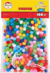 Mileo 1774 Ponpon Standart Renkler 1cm 100lü - MAS Kırtasiye