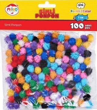 Mileo 1779 Ponpon Simli Renk 1cm 100lü - 1