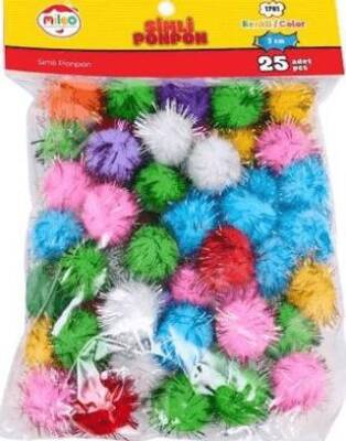 Mileo 1781 Ponpon Simli Renkler 3cm 25li - 1