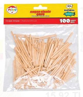 Mileo 1836 Ahşap Çubuk - Kibrit Çöpü 2 x 2 x 50 mm - Naturel - 1