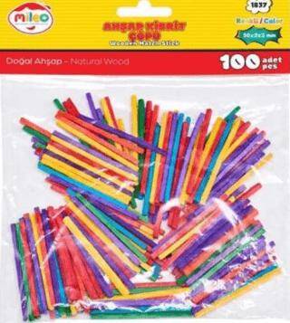 Mileo 1837 Ahşap Çubuk-Kibrit Çöpü 2x2x50 mm-Renkli - 1