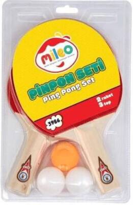 Mileo 3986 Pinpon Seti Blister 2 Raket 3Top - 1