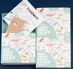 Mini Trace Find and Colour Ocean Life Poster - Kidmosfer