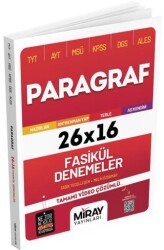 Miray Yayınları TYT AYT MSÜ KPSS DGS ALES Paragraf 26x16 Fasikül Denemeler - Miray Yayınları