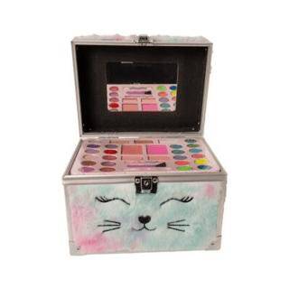 Mor Kedili Peluş Makyaj Çantası - 1