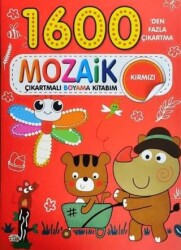 Mozaik Çıkartmalı Boyama Kitabı Kırmızı 1600`den Fazla Çıkartma - 0-6 Yaş Yayınları