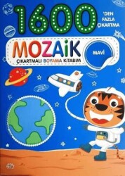 Mozaik Çıkartmalı Boyama Kitabı Mavi 1600`den Fazla Çıkartma - 0-6 Yaş Yayınları