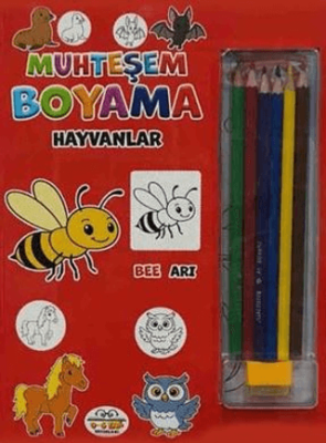 Muhteşem Boyama - Hayvanlar + 6lı Boya Kalemi - 1