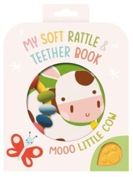 My Soft Rattle and Teether: Moo! Cow - Yoyo Books
