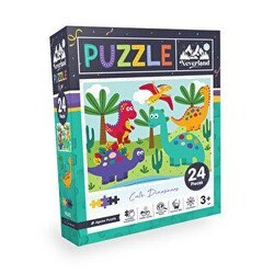 Neverland 24 Pieces Jigsaw Puzzle - Cute Dinosaurs Sevimli Dinozorlar - Neverland