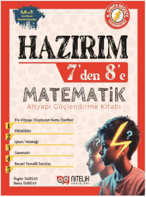 Nitelik Yayınları Hazırım 7`den 8`e Matematik Alt Yapı Güçlendirme Kitabı - 1