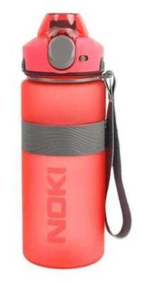 Noki Su Matarası Tritan Auto Kapak Soft Touch Silikon Bantlı Askılı 750 Ml - Kırmızı - 1