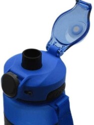 Noki Su Matarası Tritan Auto Kapak Soft Touch Silikon Bantlı Askılı 750 Ml - Mavi - Noki