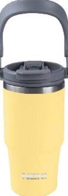 Noki T-0138 Tumbler Çift Ağızlıklı Çelik Termos Bardak 600 Ml - Soft Touch Sarı - 1