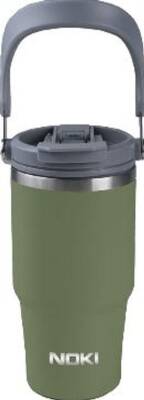 Noki T-0138 Tumbler Çift Ağızlıklı Çelik Termos Bardak 600 Ml - Soft Touch Yeşil - 1