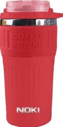 Noki T-0141 Premıum İçi Seramik Yüzey Çelik Kahve Kupası 500Ml Kırmızı - Noki