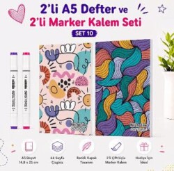 Note The Time 2li A5 Defter + 2li Marker Kalem - 10. Set - Note The Time