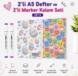 Note The Time 2li A5 Defter + 2li Marker Kalem - 6. Set - Note The Time