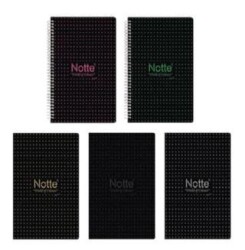 Notte Spiralli Plastik Kapak A4 Black 100 Yaprak Çizgili - As Defter
