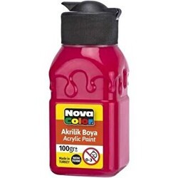Nova Color Akrilik Boya Şişe 100Gr Kırmızı - Nova Color