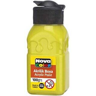 Nova Color Akrilik Boya Şişe 100Gr Limon Sarı - 1