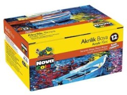 Nova Color Akrilik Boya Şişe 12li - Nova Color