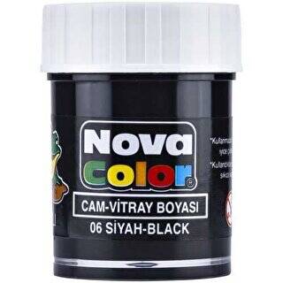 Nova Color Cam Boyası Su Bazlı Şişe Siyah - 1