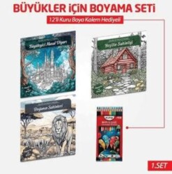 NTT 3 Kitap + Boyama Kalemi Büyükler İçin Boyama 1. Set - Note The Time