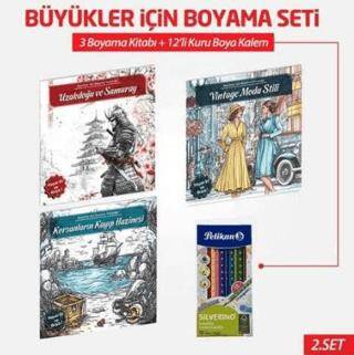 NTT 3 Kitap + Boyama Kalemi Büyükler İçin Boyama 2. Set - 1