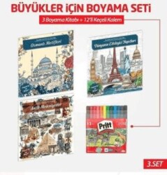 NTT 3 Kitap + Boyama Kalemi Büyükler İçin Boyama 3. Set - Note The Time