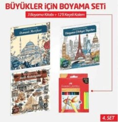 NTT 3 Kitap + Boyama Kalemi Büyükler İçin Boyama 4. Set - Note The Time